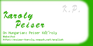 karoly peiser business card